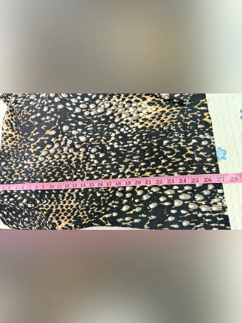 Tory Burch Lightweight Button-Up Leopard Long Sleeve Cardigan Sweater Size M